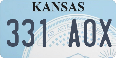 KS license plate 331AOX