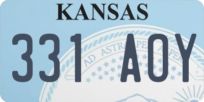 KS license plate 331AOY