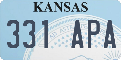 KS license plate 331APA
