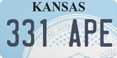KS license plate 331APE