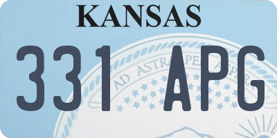 KS license plate 331APG