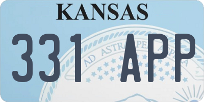 KS license plate 331APP