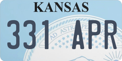 KS license plate 331APR
