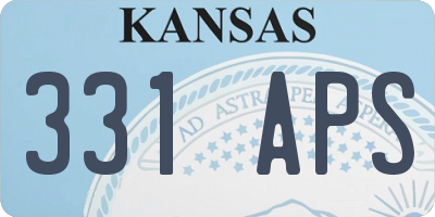 KS license plate 331APS
