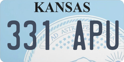KS license plate 331APU