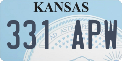 KS license plate 331APW