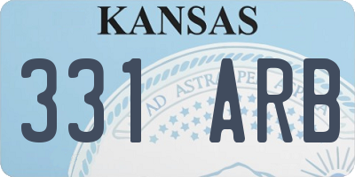 KS license plate 331ARB
