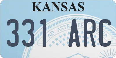KS license plate 331ARC