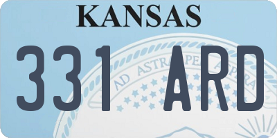 KS license plate 331ARD