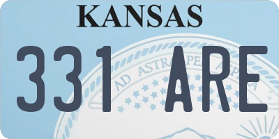 KS license plate 331ARE
