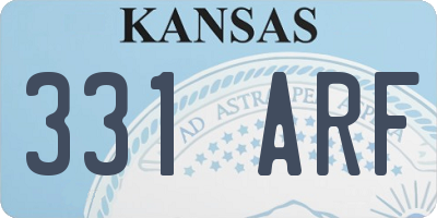 KS license plate 331ARF