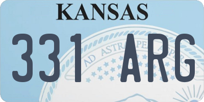 KS license plate 331ARG