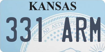 KS license plate 331ARM