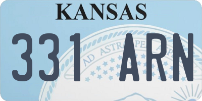 KS license plate 331ARN
