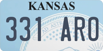 KS license plate 331ARO