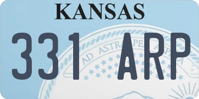 KS license plate 331ARP