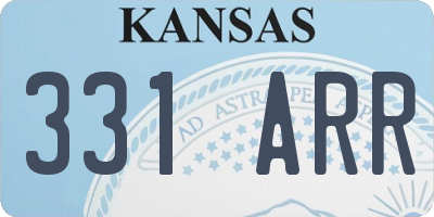 KS license plate 331ARR