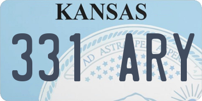 KS license plate 331ARY
