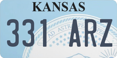 KS license plate 331ARZ