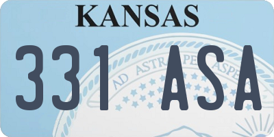 KS license plate 331ASA