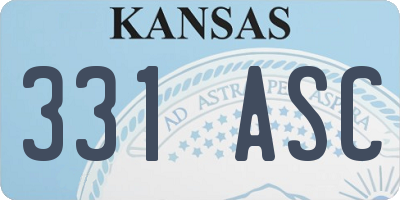 KS license plate 331ASC