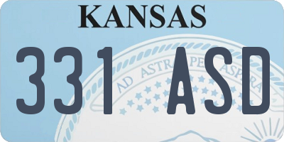KS license plate 331ASD