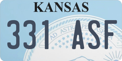 KS license plate 331ASF