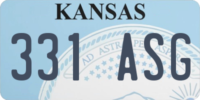 KS license plate 331ASG