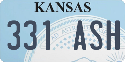 KS license plate 331ASH