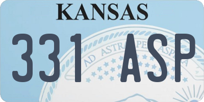 KS license plate 331ASP