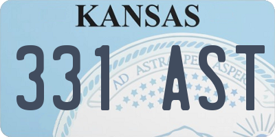 KS license plate 331AST