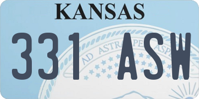 KS license plate 331ASW