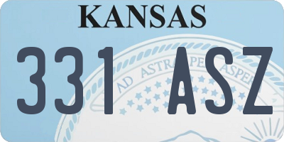 KS license plate 331ASZ