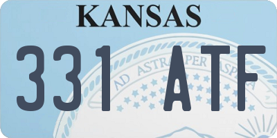 KS license plate 331ATF