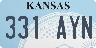 KS license plate 331AYN