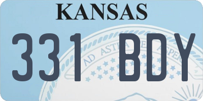 KS license plate 331BDY