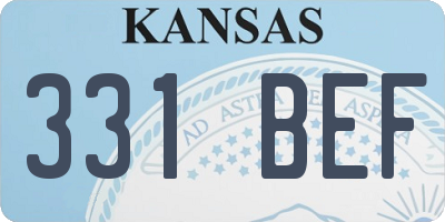 KS license plate 331BEF