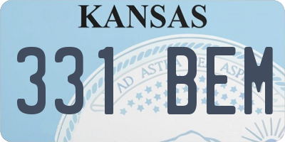 KS license plate 331BEM