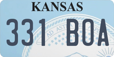 KS license plate 331BOA