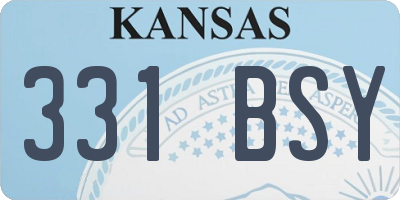 KS license plate 331BSY