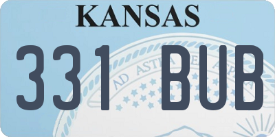 KS license plate 331BUB