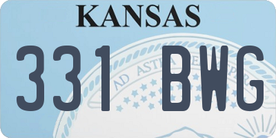 KS license plate 331BWG