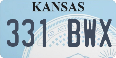KS license plate 331BWX