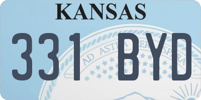 KS license plate 331BYD