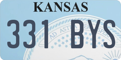 KS license plate 331BYS