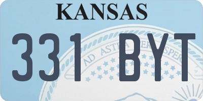 KS license plate 331BYT