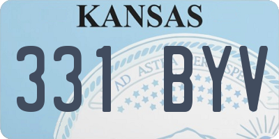 KS license plate 331BYV