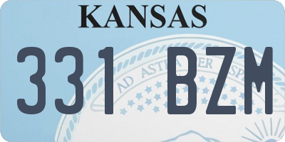 KS license plate 331BZM