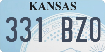 KS license plate 331BZO