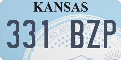 KS license plate 331BZP